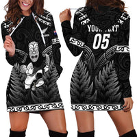 Custom New Zealand Maori Tiki Rugby Hoodie Dress Go Aotearoa Maori Pattern LT05 - Polynesian Pride