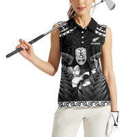 Custom New Zealand Maori Tiki Rugby Women Sleeveless Polo Shirt Go Aotearoa Maori Pattern LT05 - Polynesian Pride