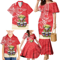 Personalized Puerto Rico Family Matching Mermaid Dress and Hawaiian Shirt Coqui Frog With Polynesian Pattern LT05 - Polynesian Pride
