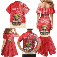 Personalized Puerto Rico Family Matching Mermaid Dress and Hawaiian Shirt Coqui Frog With Polynesian Pattern LT05 - Polynesian Pride