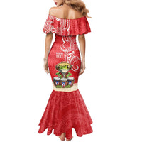 Personalized Puerto Rico Family Matching Mermaid Dress and Hawaiian Shirt Coqui Frog With Polynesian Pattern LT05 - Polynesian Pride