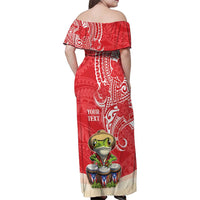 Personalized Puerto Rico Family Matching Off Shoulder Maxi Dress and Hawaiian Shirt Coqui Frog With Polynesian Pattern LT05 - Polynesian Pride