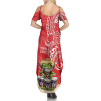 Personalized Puerto Rico Family Matching Summer Maxi Dress and Hawaiian Shirt Coqui Frog With Polynesian Pattern LT05 - Polynesian Pride