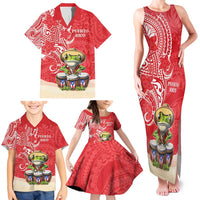 Personalized Puerto Rico Family Matching Tank Maxi Dress and Hawaiian Shirt Coqui Frog With Polynesian Pattern LT05 - Polynesian Pride