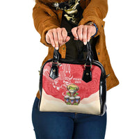 Puerto Rico Shoulder Handbag Coqui Frog With Polynesian Pattern - Polynesian Pride