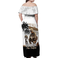 Hawaii Veterans Day Family Matching Off Shoulder Maxi Dress and Hawaiian Shirt Honor The Fallen Flag Grunge Style LT05 - Polynesian Pride