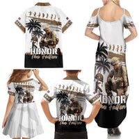 Hawaii Veterans Day Family Matching Summer Maxi Dress and Hawaiian Shirt Honor The Fallen Flag Grunge Style