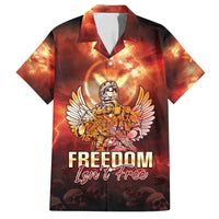 Hawaii Veterans Day Family Matching Off Shoulder Maxi Dress and Hawaiian Shirt May We Never Forget Freedom Isn't Free LT05 Dad's Shirt - Short Sleeve Red - Polynesian Pride