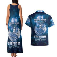 Federated States of Micronesia Veterans Day Couples Matching Tank Maxi Dress and Hawaiian Shirt May We Never Forget Freedom Isn't Free LT05 - Polynesian Pride
