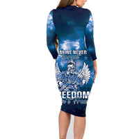 Federated States of Micronesia Veterans Day Family Matching Long Sleeve Bodycon Dress and Hawaiian Shirt May We Never Forget Freedom Isn't Free LT05 - Polynesian Pride