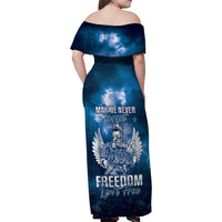 Federated States of Micronesia Veterans Day Family Matching Off Shoulder Maxi Dress and Hawaiian Shirt May We Never Forget Freedom Isn't Free LT05 - Polynesian Pride