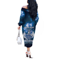 Federated States of Micronesia Veterans Day Off The Shoulder Long Sleeve Dress May We Never Forget Freedom Isn't Free LT05 - Polynesian Pride