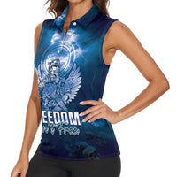 Federated States of Micronesia Veterans Day Women Sleeveless Polo Shirt May We Never Forget Freedom Isn't Free LT05 - Polynesian Pride