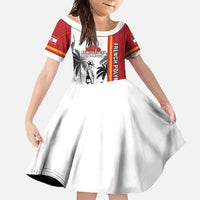 French Polynesia Armistice Day Family Matching Off Shoulder Maxi Dress and Hawaiian Shirt Lest We Forget Flag Style LT05 Daughter's Dress Red - Polynesian Pride
