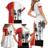 French Polynesia Armistice Day Family Matching Short Sleeve Bodycon Dress and Hawaiian Shirt Lest We Forget Flag Style LT05 - Polynesian Pride