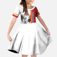 French Polynesia Armistice Day Family Matching Tank Maxi Dress and Hawaiian Shirt Lest We Forget Flag Style LT05 Daughter's Dress Red - Polynesian Pride