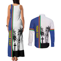 New Caledonia Armistice Day Couples Matching Tank Maxi Dress and Long Sleeve Button Shirt Lest We Forget Flag Style LT05 - Polynesian Pride