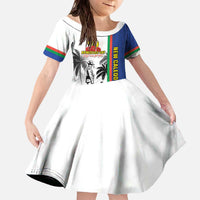 New Caledonia Armistice Day Family Matching Off The Shoulder Long Sleeve Dress and Hawaiian Shirt Lest We Forget Flag Style LT05 Daughter's Dress Navy - Polynesian Pride