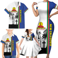 New Caledonia Armistice Day Family Matching Short Sleeve Bodycon Dress and Hawaiian Shirt Lest We Forget Flag Style LT05 - Polynesian Pride
