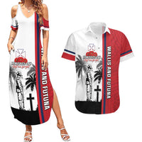Wallis and Futuna Armistice Day Couples Matching Summer Maxi Dress and Hawaiian Shirt Lest We Forget Flag Style LT05 White - Polynesian Pride