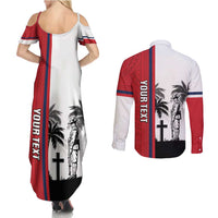 Wallis and Futuna Armistice Day Couples Matching Summer Maxi Dress and Long Sleeve Button Shirt Lest We Forget Flag Style LT05 - Polynesian Pride