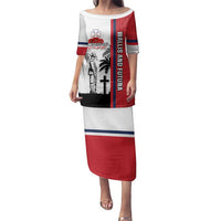 Wallis and Futuna Armistice Day Family Matching Puletasi and Hawaiian Shirt Lest We Forget Flag Style LT05 Mom's Dress White - Polynesian Pride