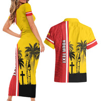 Marquesas Islands Armistice Day Couples Matching Short Sleeve Bodycon Dress and Hawaiian Shirt Lest We Forget Flag Style LT05 - Polynesian Pride