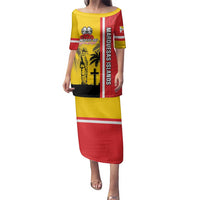 Marquesas Islands Armistice Day Family Matching Puletasi and Hawaiian Shirt Lest We Forget Flag Style LT05 Mom's Dress Yellow - Polynesian Pride