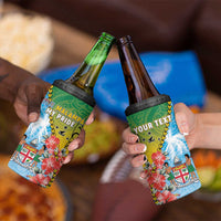 Personalised Malampa Fiji Day 4 in 1 Can Cooler Tumbler Tribal Pattern With Tropical Flowers LT05 - Polynesian Pride
