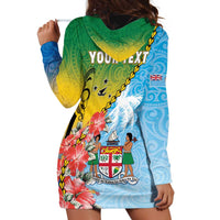 Personalised Malampa Fiji Day Hoodie Dress Tribal Pattern With Tropical Flowers LT05 - Polynesian Pride
