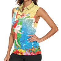 Christmas In Hawaii Women Sleeveless Polo Shirt Tis The Sea Sun LT05 - Polynesian Pride