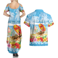 Personalised Hawaii Funny Thanksgiving Couples Matching Summer Maxi Dress and Hawaiian Shirt Thankful From The Beach LT05 - Polynesian Pride