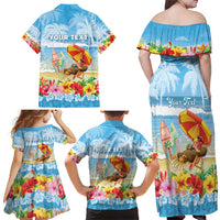 Personalised Hawaii Funny Thanksgiving Family Matching Off Shoulder Maxi Dress and Hawaiian Shirt Thankful From The Beach LT05 - Polynesian Pride