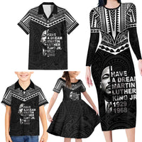 American Samoa MLK Day Family Matching Long Sleeve Bodycon Dress and Hawaiian Shirt Polynesian Style LT05 - Polynesian Pride