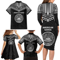 American Samoa MLK Day Family Matching Long Sleeve Bodycon Dress and Hawaiian Shirt Polynesian Style LT05 - Polynesian Pride