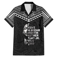 American Samoa MLK Day Family Matching Mermaid Dress and Hawaiian Shirt Polynesian Style LT05 Dad's Shirt - Short Sleeve Black - Polynesian Pride