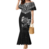 American Samoa MLK Day Family Matching Mermaid Dress and Hawaiian Shirt Polynesian Style LT05 Mom's Dress Black - Polynesian Pride
