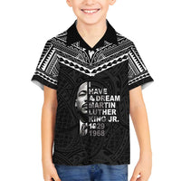 American Samoa MLK Day Family Matching Tank Maxi Dress and Hawaiian Shirt Polynesian Style LT05 Son's Shirt Black - Polynesian Pride