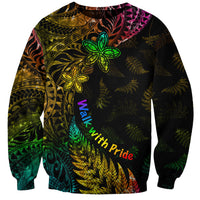 Personalised New Zealand Wellington Pride Sweatshirt Rainbow Silver Fern Paua Shell LT05 Unisex Black - Polynesian Pride