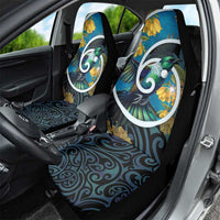New Zealand Tui Bird Car Seat Cover Maori Koru With Kowhai Flowers LT05 - Polynesian Pride