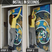 New Zealand Tui Bird Door Cover Maori Koru With Kowhai Flowers LT05 - Polynesian Pride