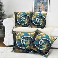 New Zealand Tui Bird Pillow Cover Maori Koru With Kowhai Flowers LT05 - Polynesian Pride