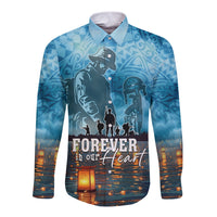 Hawaii Memorial Day Lantern Floating Long Sleeve Button Shirt Always In Our Hearts LT05 Unisex Blue - Polynesian Pride