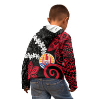 Tahiti Heiva Festival Kid Hoodie Floral Pattern With Coat Of Arms LT05 - Polynesian Pride