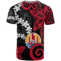 Tahiti Heiva Festival T Shirt Floral Pattern With Coat Of Arms LT05 - Polynesian Pride