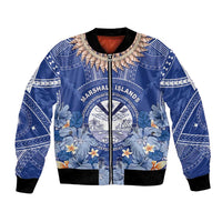 Marshall Islands Jemenei Day Bomber Jacket Polynesian Tribal Tattoo Seashell Necklace
