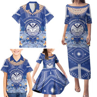 Marshall Islands Jemenei Day Family Matching Puletasi and Hawaiian Shirt Polynesian Tribal Tattoo Seashell Necklace LT05 - Polynesian Pride