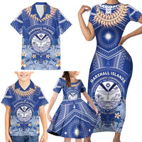Marshall Islands Jemenei Day Family Matching Short Sleeve Bodycon Dress and Hawaiian Shirt Polynesian Tribal Tattoo Seashell Necklace LT05 - Polynesian Pride