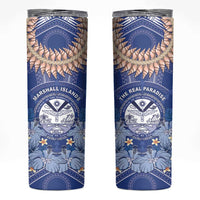 Marshall Islands Jemenei Day Skinny Tumbler Polynesian Tribal Tattoo Seashell Necklace LT05 Blue - Polynesian Pride