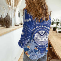 Marshall Islands Jemenei Day Women Casual Shirt Polynesian Tribal Tattoo Seashell Necklace LT05 - Polynesian Pride
